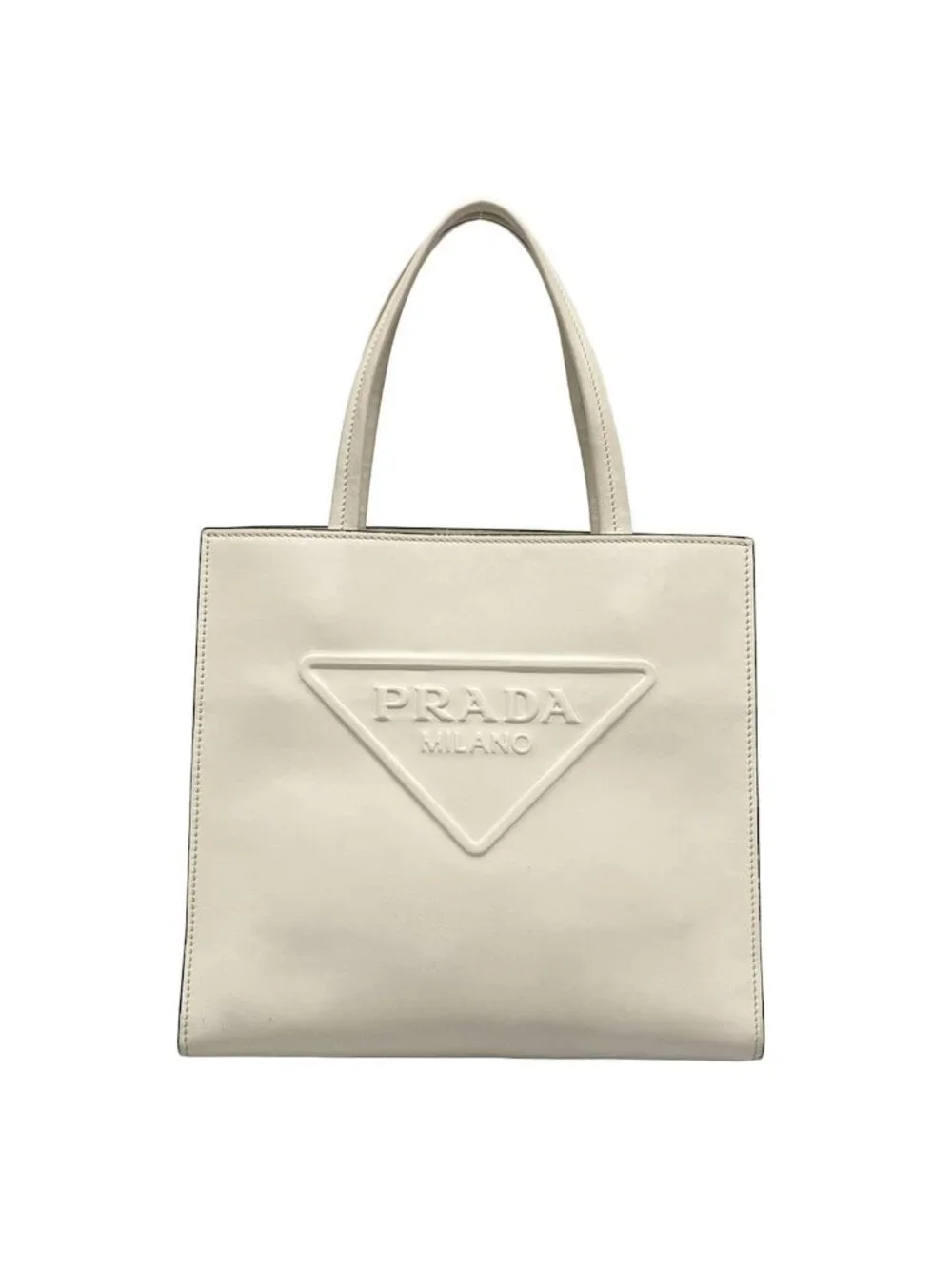 Prada Tote White Leather